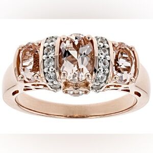 Peach morganite 18k rose gold over silver ring 1.63ctw size 6